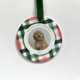 Personalized Pet Ornament - Milton Plaid Ornaments