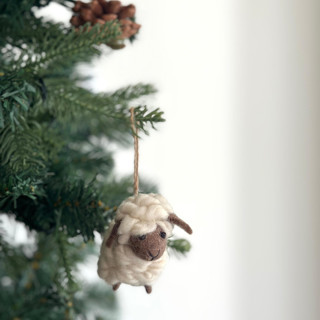 Felt Mini Sheep Ornament - Brown Ornaments