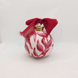 Pink and Red Botanical Hand Painted Ceramic Christmas Ornament Ornaments