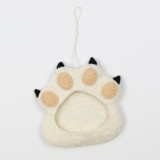 Felt Paw Picture Frame Ornament - White Ornaments