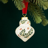 Holiday Winter Branches and Berries-lamp shaped ornament Ornaments
