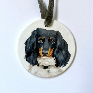 Hand-painted Pet Portrait Ceramic Ornament Ornaments