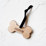 Personalized Wooden Dog Bone Ornament Ornaments