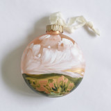 4" Heavenly Sunset Landscape Disc Ornament - Rose Gold Ornaments