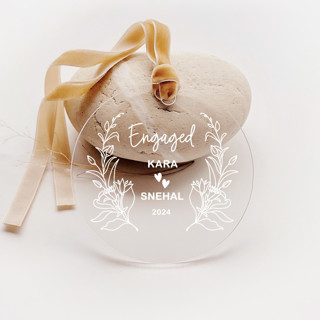 Personalized Acrylic Couple Engagement Keepsake Ornament, Set of 1 Ornaments