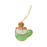 Gingerbread Man in a Mint Mug Embellished Christmas Ornament Ornaments