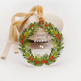Personalized Acrylic Red Berries Wreath Married Ornament, Set of 1 Ornaments
