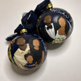 Painted Christmas Ornament Family of 2 Ornaments