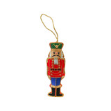 Red & Blue Nutcracker Beaded Christmas Ornament Ornaments