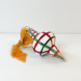 Hand Painted Plaid Vintage Ornament with Gold Ribbon Ornaments