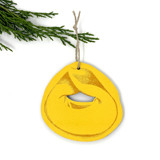 Wooden Silkscreen Tortellini Pasta Ornament Ornaments