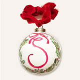 Personalized  Botanical Wreath Ceramic Ornament Ornaments