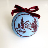 Hand-Painted Winter Cottage Ornament Ornaments