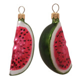 Watermelon Slices Fruit Polish Glass Christmas Ornament Set of 2 Decorations Ornaments