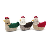 Hen Ornaments, set of 3 Ornaments
