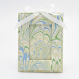 Mini Hand-Marbled Picture Frame Ornament | Seaglass Peacock Ornaments