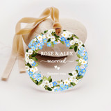 Personalized Acrylic Blue Forget Me Not Married Ornament, Set of 1 Ornaments
