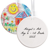 Child Art Photo Upload Round Disc Ornament BR DOUBLE SIDED Ornaments