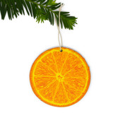 Wooden Silkscreen Orange Slice Ornament Ornaments