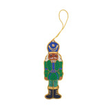 Green & Blue Nutcracker Beaded Christmas Ornament Ornaments