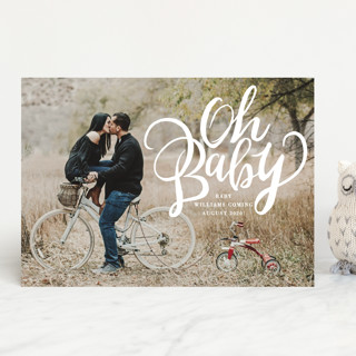 Oh baby lettering Pregnancy Announcements