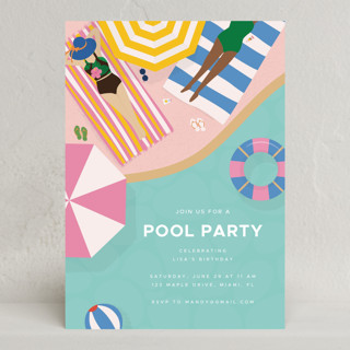 At the pool Party Invitations
