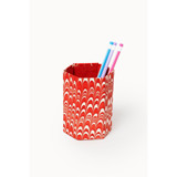Hand-Marbled Pencil Holder Organizer in Candy Cane Swirl Pencil Case