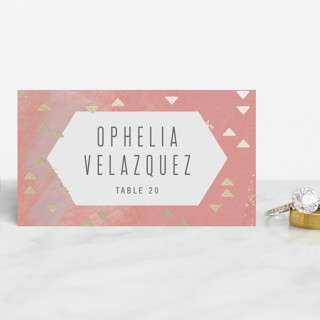 Coral Geometrics Foil-Pressed Place Cards