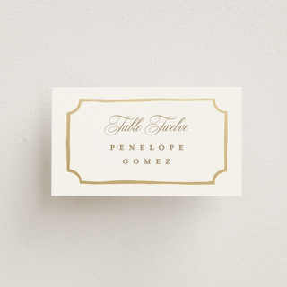 Monogram in Leaves Foil-Pressed Place Cards