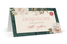 Auspicious Peonies Foil-Pressed Place Cards