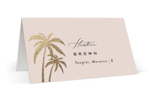 tropical getaway Foil-Pressed Place Cards