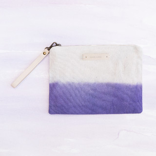 Lavender Dip-Dyed Canvas Clutch