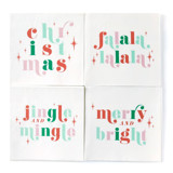 Jingle and Mingle Holiday Napkin Pack, cocktail size, set of 20 Party Napkins