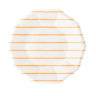 Clementine Frenchie Striped Small Plates Party Napkins