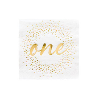 Gold Onederland Cocktail Napkins - Pack of 20 Party Napkins