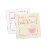 Pink Bassinet Personalized Baby Shower Napkins, Artwork by Ellie Armstrong Party Napkins