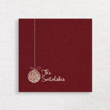 Personalized Burgundy Holiday Cocktail Napkins with Ornament Icon Party Napkins