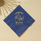 Scripted Cap & Diploma Graduation Napkin, cocktail size, set of 50 Party Napkins