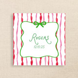 Fun Holiday Striped Name Personalized Cocktail Napkins Party Napkins