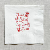 Cheers, salud, cin cin, santé cocktail napkins - White Napkins (Set of 20) Party Napkins