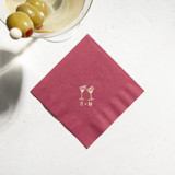 Minimal Martini Pair Napkin, cocktail size, set of 50 Party Napkins