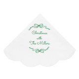 Holiday Bows  Scalloped Luncheon Napkin Party Napkins