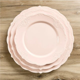 Vintage Dinnerware Set | Blush Rose Party Plates and Bowls
