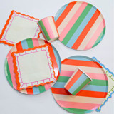 Vibrant Striped Party Pack – Paper Plates, Cups and Napkins for Every Celebration (x12 person party) Party Plates and Bowls