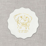 Custom pet portrait white disposable coasters / Customizable color - Set of 100 Party Coasters
