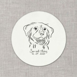 Custom pet portrait white disposable coasters / Customizable color - Set of 100 Party Coasters