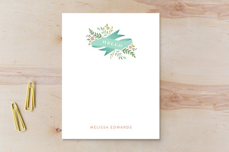 Floral Sash Personalized Stationery