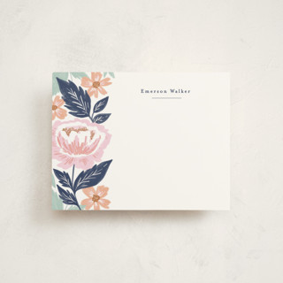 Peony Floral Vine Personalized Stationery
