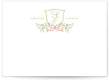 Pretty Crest 5x7 Personalized Stationery