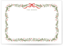 holiday botanical border 5x7 Personalized Stationery